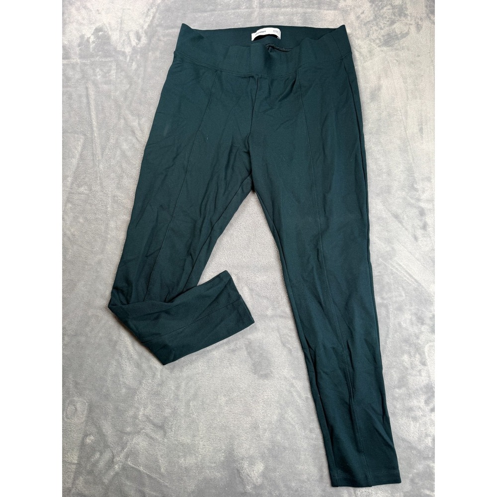 Old Navy Stevie Skinny Pants Womens Large Green Pull-On High Rise Stretch